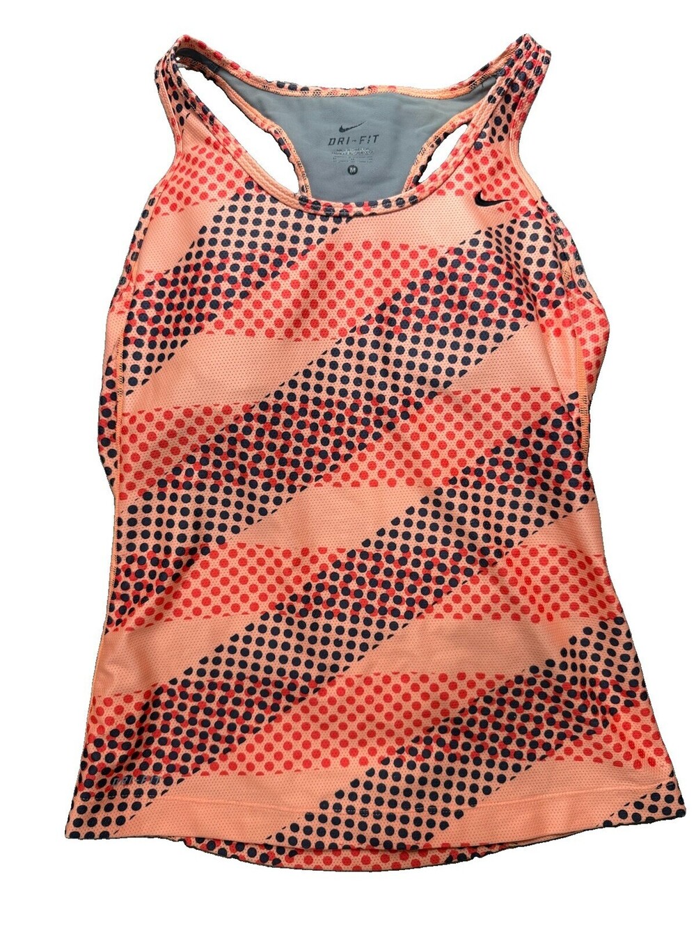 Nike Dri-FIT Women's Running Tank Orange Gray Geometric Print Medium